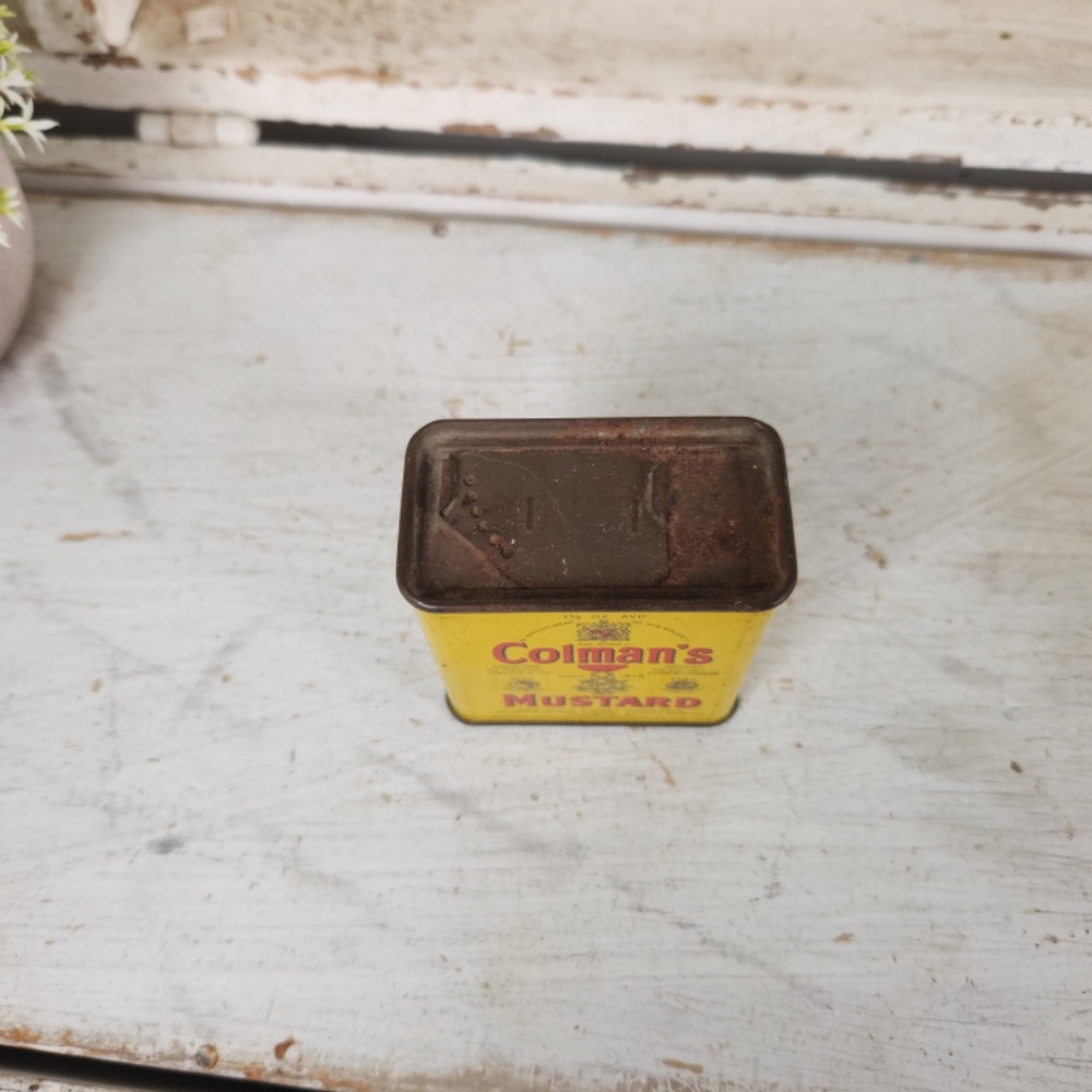 Vintage Colman's Mustard 1 1/4 oz Yellow Tin, USA Made- Collectible Metal Tins - Picture 5 of 9